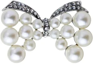 YAZILIND Aristocratic Elegant Imitation Tone Bow Brooch Pin