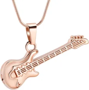 ZEZILE Custom Name Stainless Steel Guitar Shape Necklace For Men Pendants Snake Chain Men Necklaces