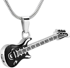 ZEZILE Custom Name Stainless Steel Guitar Shape Necklace For Men Pendants Snake Chain Men Necklaces