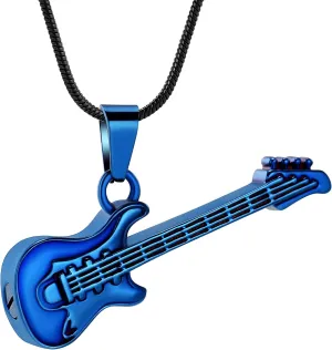 ZEZILE Custom Name Stainless Steel Guitar Shape Necklace For Men Pendants Snake Chain Men Necklaces