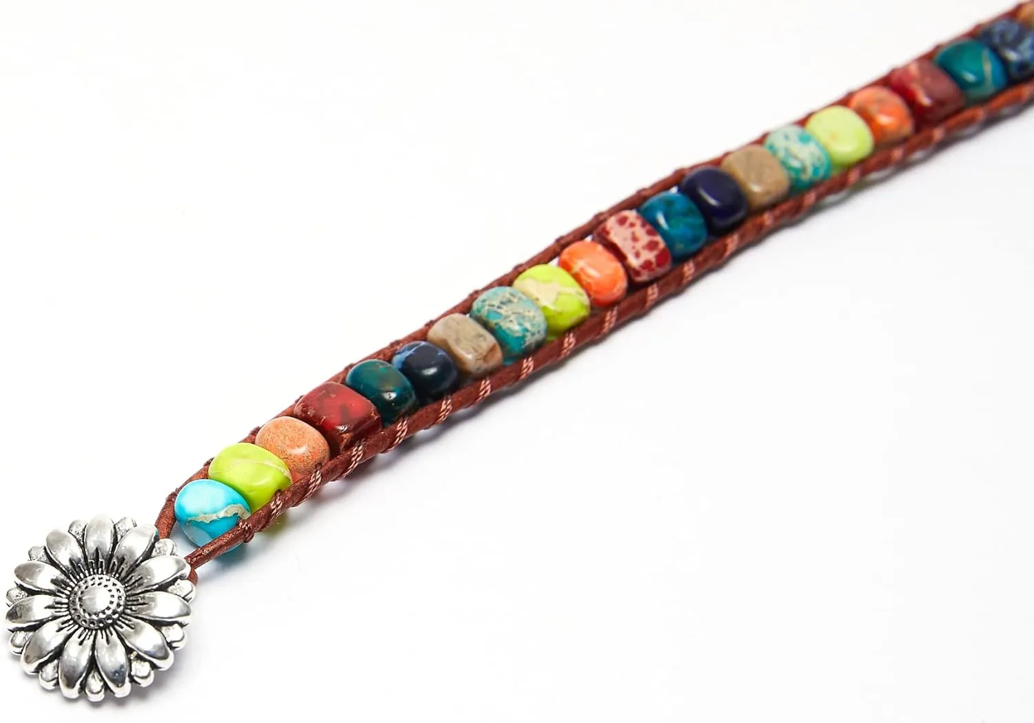 ZOSOJONA 7 Chakra Bracelet Bohemian Handmade Leather Wrap Healing Protection Natural Stone Yoga Beaded Bracelets Boho Friendship Jewelry
