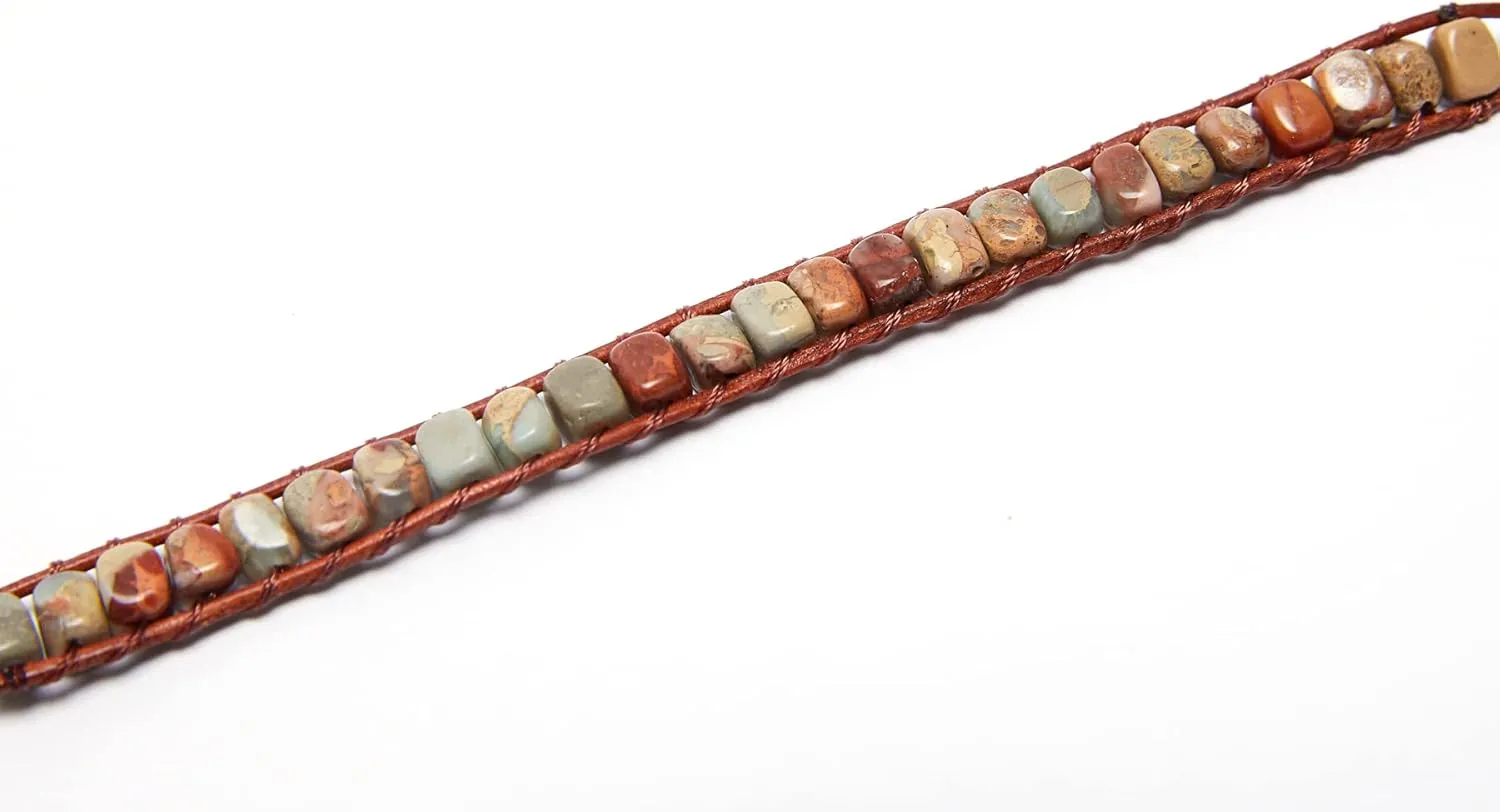ZOSOJONA 7 Chakra Bracelet Bohemian Handmade Leather Wrap Healing Protection Natural Stone Yoga Beaded Bracelets Boho Friendship Jewelry