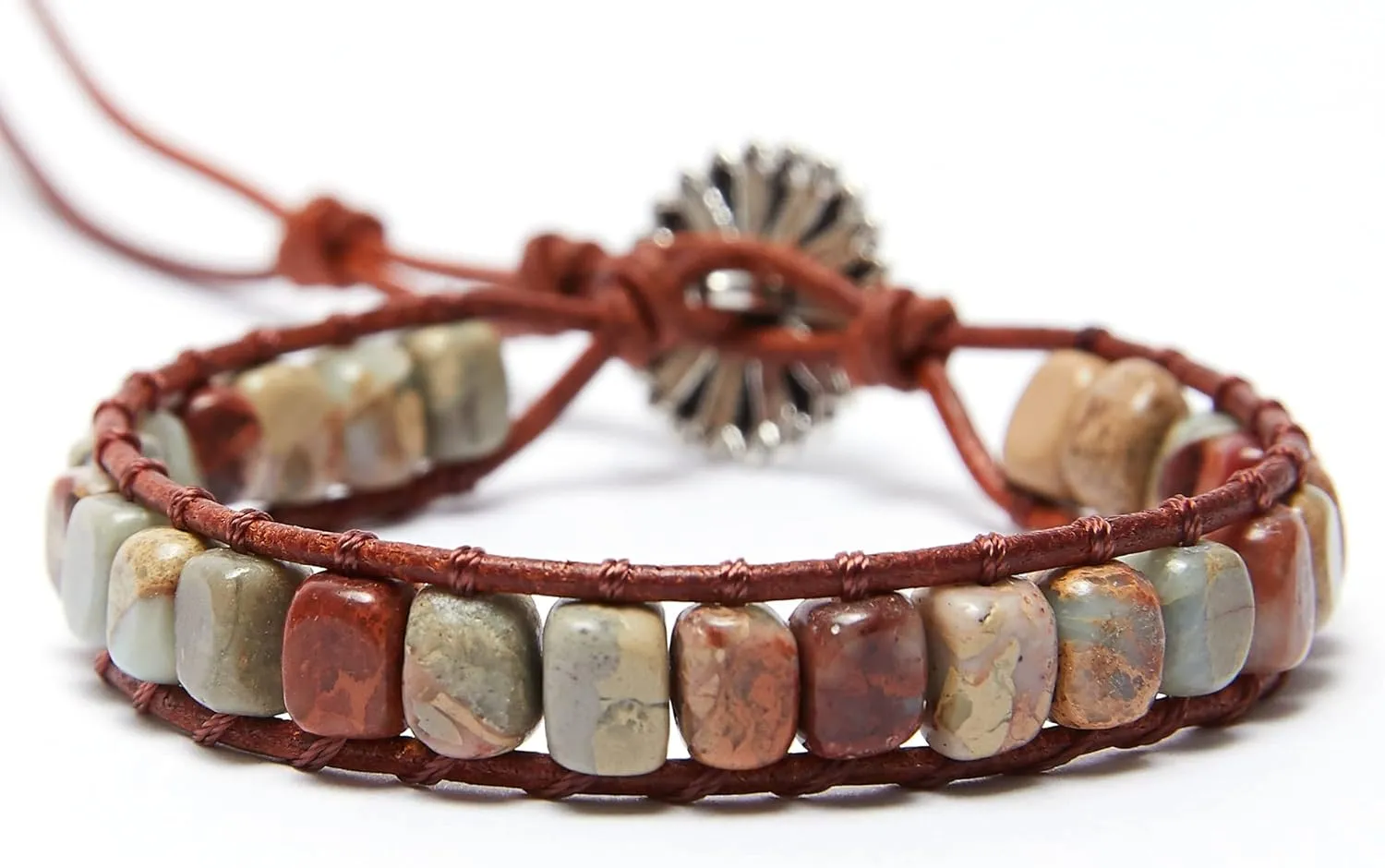 ZOSOJONA 7 Chakra Bracelet Bohemian Handmade Leather Wrap Healing Protection Natural Stone Yoga Beaded Bracelets Boho Friendship Jewelry