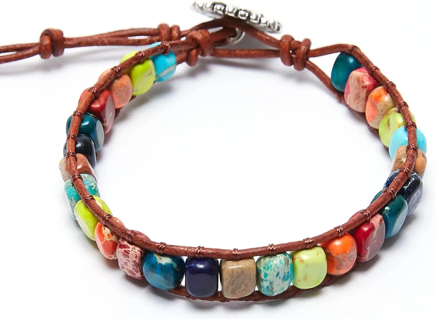 ZOSOJONA 7 Chakra Bracelet Bohemian Handmade Leather Wrap Healing Protection Natural Stone Yoga Beaded Bracelets Boho Friendship Jewelry